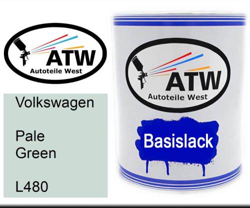 Volkswagen, Pale Green, L480: 1L Lackdose, von ATW Autoteile West.